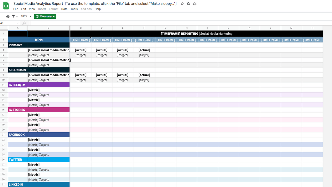 Social Media Engagement Tracker Template Lido Spreadsheets
